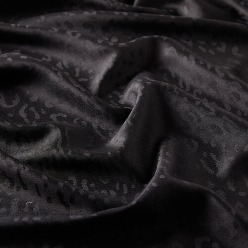 Black Leopard Jacquard Silk Scarf