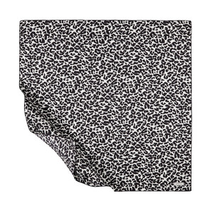 Black Leopard Print Silk Twill Scarf - Thumbnail