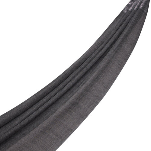 Black Lurex Farba Wool Silk Scarf