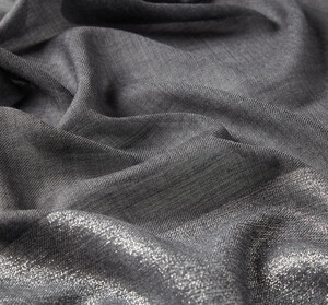 Black Lurex Farba Wool Silk Scarf - Thumbnail