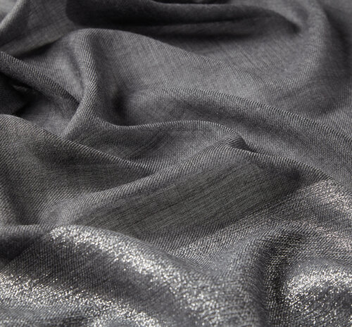 Black Lurex Farba Wool Silk Scarf