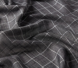 Black Lurex Square Wool Silk Scarf - Thumbnail