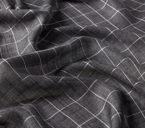 Black Lurex Square Wool Silk Scarf