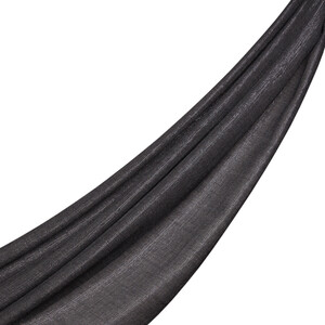 Black Lurex Wool Silk Scarf - Thumbnail