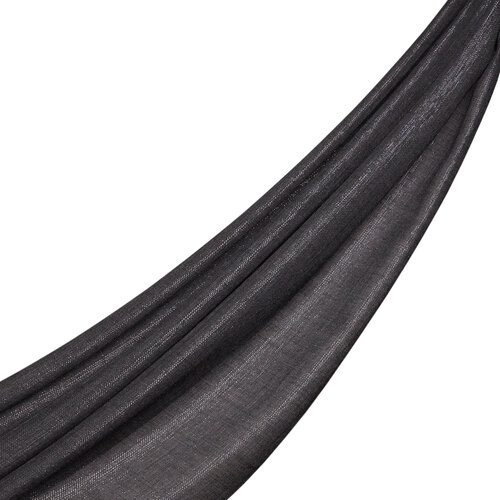 Black Lurex Wool Silk Scarf