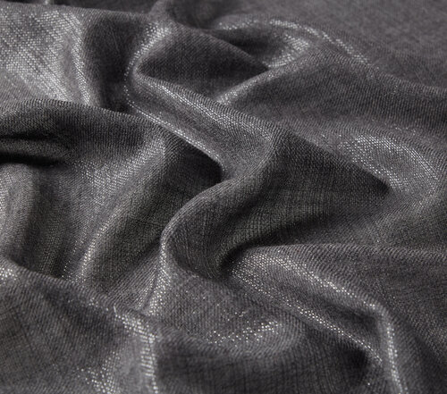 Black Lurex Wool Silk Scarf