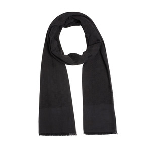 ipekevi - Black Maze Print Cotton Scarf (1)