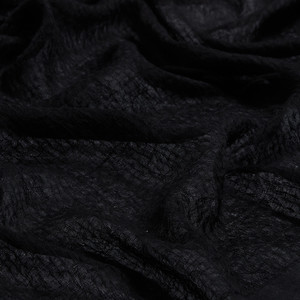 Black Maze Print Cotton Scarf - Thumbnail