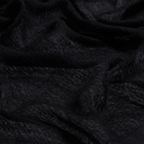 Black Maze Print Cotton Scarf