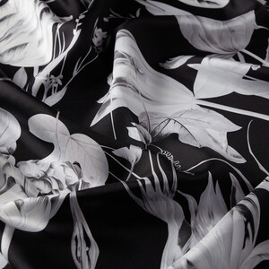 ipekevi - Black Melancholia Print Silk Twill Scarf (1)