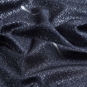 Black Metallic Dotted Cotton Silk Scarf - Thumbnail