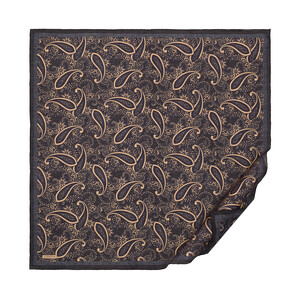 Black Mezopotamya Model 01 Print Tencel Scarf - Thumbnail