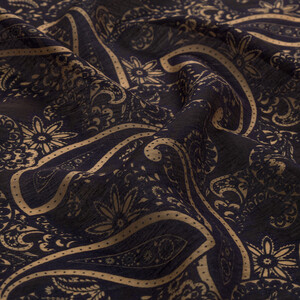 Black Mezopotamya Model 01 Print Tencel Scarf - Thumbnail