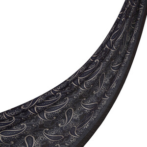 Black Mezopotamya Model 01 Print Tencel Scarf - Thumbnail