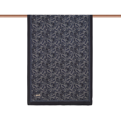 Black Mezopotamya Model 01 Print Tencel Scarf