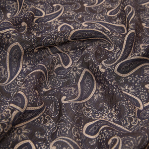Black Mezopotamya Model 01 Print Tencel Scarf - Thumbnail
