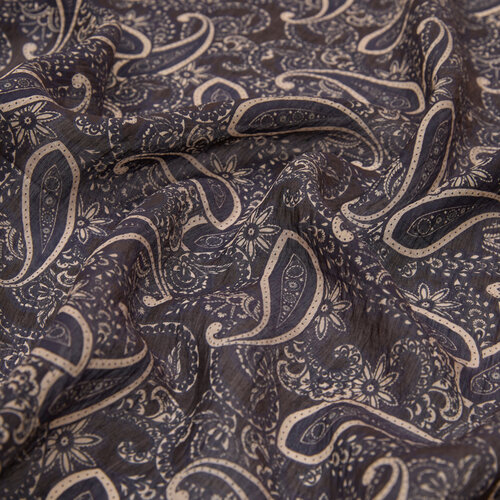 Black Mezopotamya Model 01 Print Tencel Scarf