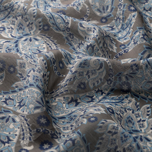 Black Mezopotamya Model 03 Print Tencel Scarf