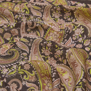 Black Mezopotamya Print Tencel Scarf - Thumbnail