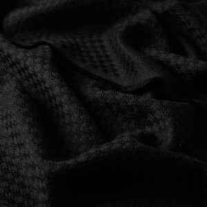 Black Mini Checkerboard Wool Scarf - Thumbnail
