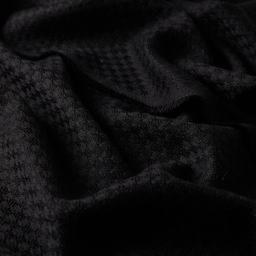Black Mini Checkerboard Wool Scarf