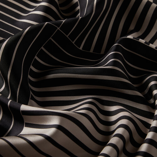 Black Mink Scan Print Silk Twill Scarf