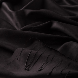 Black Mono Striped Silk Scarf - Thumbnail