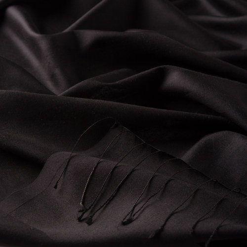 Black Mono Striped Silk Scarf