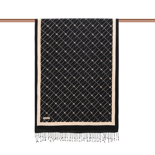 Black Monogram Silk Scarf