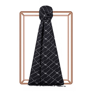 ipekevi - Black Monogram Silk Scarf