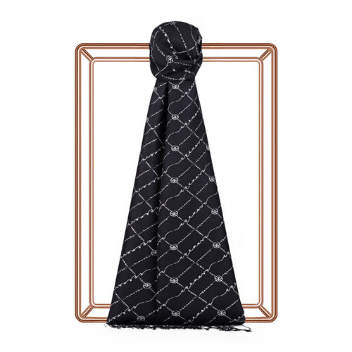 Black Monogram Silk Scarf