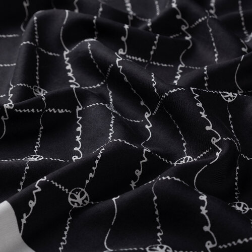 Black Monogram Silk Scarf