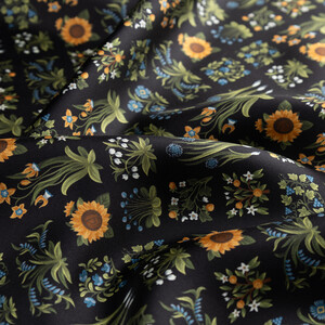 ipekevi - Black Mosaic Twill Silk Scarf (1)