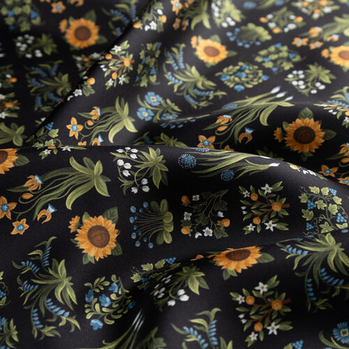 Black Mosaic Twill Silk Scarf