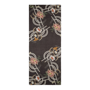 Black Mystic Garden Print Tencel Scarf - Thumbnail