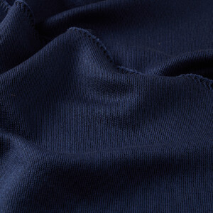 Black Navy Blue Wool Scarf - Thumbnail