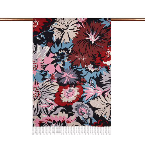 Black Nihavent Print Silk Scarf