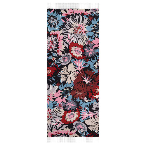 Black Nihavent Print Silk Scarf