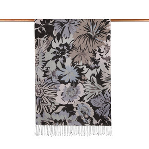 Black Nihavent Print Silk Scarf - Thumbnail