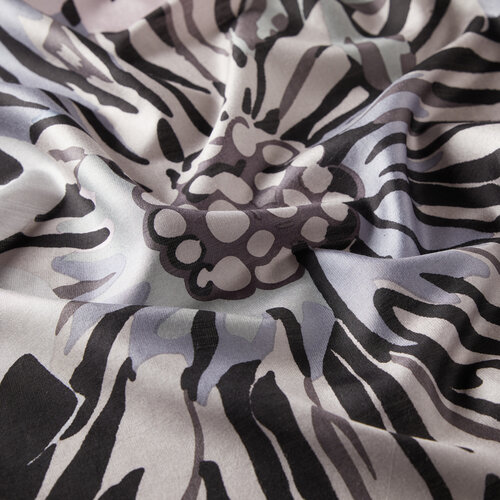 Black Nihavent Print Silk Scarf