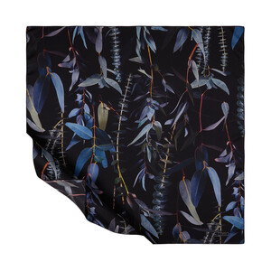 Black Notes of Nature Print Silk Twill Scarf - Thumbnail