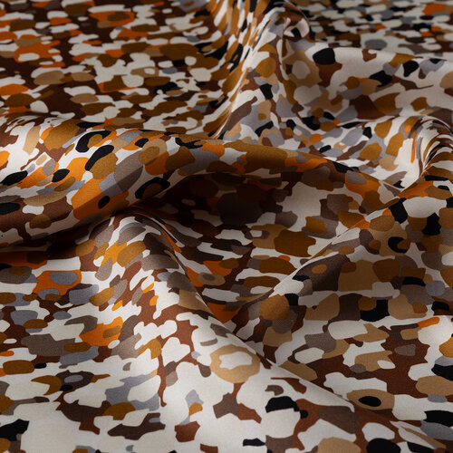 Black Orange Illusion Twill Silk Scarf