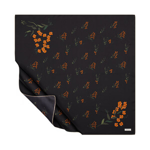 Black Orange Seed Twill Silk Scarf - Thumbnail