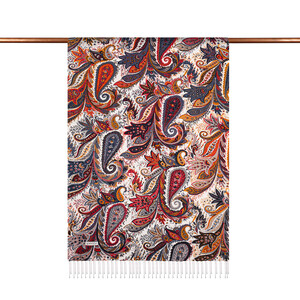ipekevi - Black Paisley Print Silk Scarf (1)