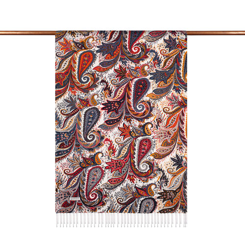 Black Paisley Print Silk Scarf