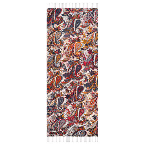 Black Paisley Print Silk Scarf