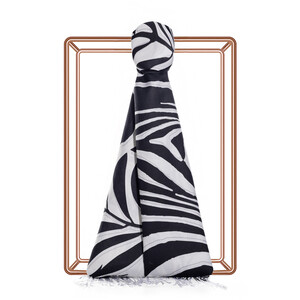 ipekevi - Black Palm Springs Print Silk Scarf
