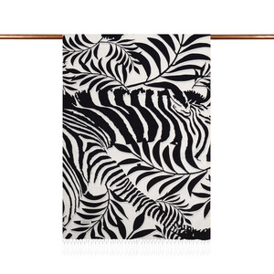 ipekevi - Black Palm Springs Print Silk Scarf (1)