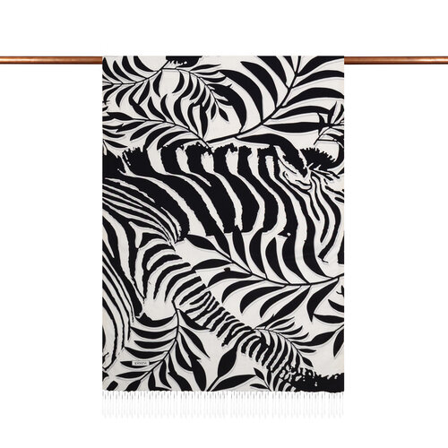 Black Palm Springs Print Silk Scarf