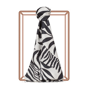 Black Palm Springs Print Silk Scarf - Thumbnail